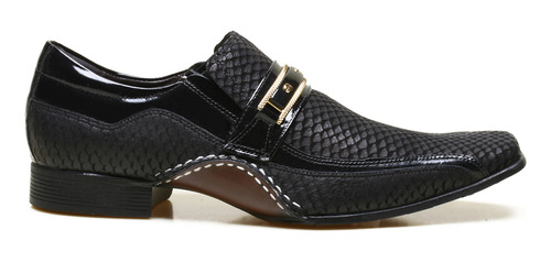 Sapato Social Masculino Calvest Em Couro Snake Preto - 1930c