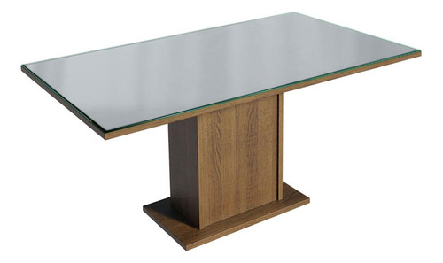 Mesa De Comedor Rectangular Madesa 5275 Tablero Cristal M/g