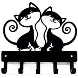 The Metal Peddler Twin Cats Perchero Para Llaves (6.0 in)