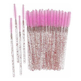 100 Cepillos Para Pestañas Extensión Brillante Glitter Mink