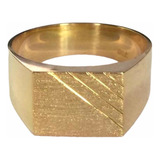 Labelejoias Anel Masculino Retangular Forrado Ouro 18k 750