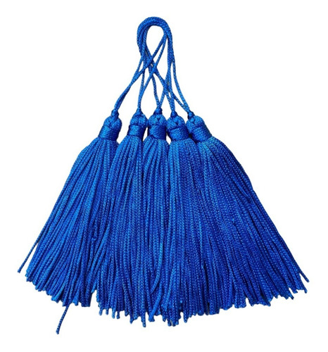 Franja Pingente Seda Tassel 7cm 20und Rosa Choque Cor Azul-e