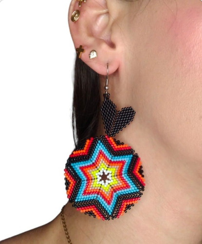 Aretes Piedra Japonesa Delica Miyuki Hecho A Mano Mandala