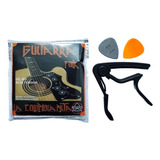 Encordado Ozone Guitarra Acero + Capodastro Pinza + 2 Picks