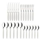 Kit Faqueiro Churrasco Inox 24pç Espatula Passar Manteiga 6p