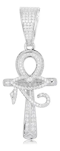 Dije Plata 925 Ankh Cruz Egipcia Crucifijo Charm Moissanite | Meses sin interés