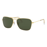 Ray-ban Rb3136 Caravan Gafas De Sol Cuadradas, Verde, 58 Mm