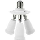 Adaptador Socket De Luz Para 3 Focos Triple Lampara Movil Color Blanco