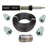 Cabo Coaxial Px Rg58 50r 1 Dupla Femea 4 Conector Brinde 10m