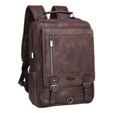 Jeep Buluo Masculino 14 Laptop Bolsa Escolar Mochila Couro V