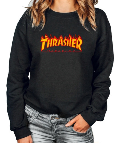 Poleron Sin Capucha Thrasher Magazine Skate Calidad Moda Unisex