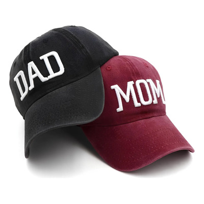 Juego 2 Gorras Béisbol Ajustables Bordadas Para Mamá Y Papá | Meses sin interés