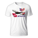 Camisa Camiseta Virgin Atlantic Avião Adulto Infantil 