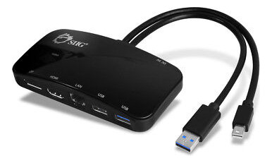 Siig Mini-dp Video Dock With Usb 3.0 Lan Hub - Black (ju Vvj