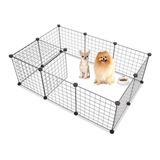 Diy Hogar Metal Plegable Pet Fence Para Perros Conejos Gatos