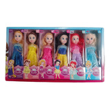 Muñecas Princesas Valija X6 Unidades Hermosas Sirenita Bella