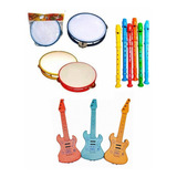 Kit 28 Instrumentos Guitarra Pandeiro Flauta Infantil 