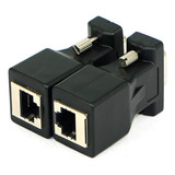 1 Par De Extensores Vga Macho Y Hembra A Red Lan Rj45 Cat5 D