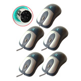 5 X Mouses De Bolinha Com Conector Ps2 Scrow Do Tipo Esfera