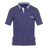 800-81 Playera Tipo Polo Hombre Color Marino Con Botones