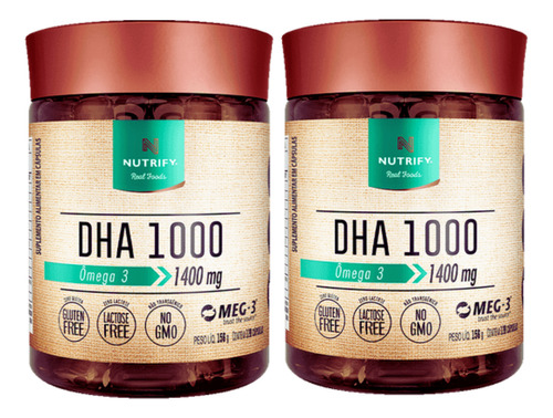 2x Ômega 3 Dha 1000 60 Cápsulas - Nutrify