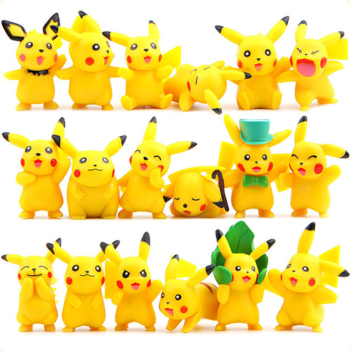 18 Figuras De Pokemon Coleccionables Pikachu De Regalo