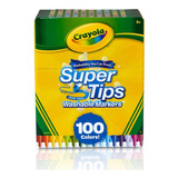 Crayola 100 Plumones Super Tips Delgados Lavables Fino Medio