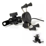 Soporte Celular Moto Con Cargador Usb Motoscba