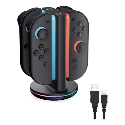 Base Carga 4 En 1 Controles Joy-con Switch 2 Dock Led Rgb | Envío gratis