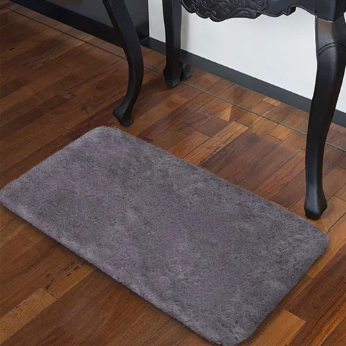 Tapete Beira De Cama 65x35 Pelo Médio Suede Lavável Macio