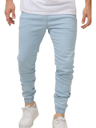 Calças Jeans Masculina Jogger Com Punho Na Perna