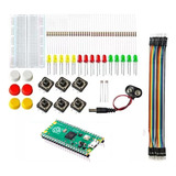 Kit Iniciante Raspberry Pi Pico Com Componentes Eletrônicos