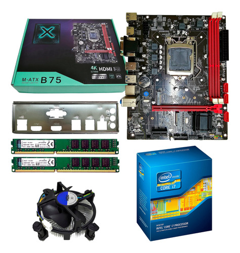 Kit Processador I7 3770 + Placa Mãe 1155 M2 Nvme + 16gb Ddr3