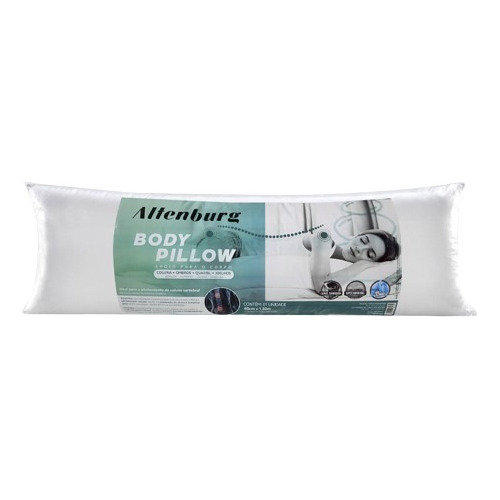 Kit 1 Travesseiro Body Pillow E 1 Fronha Azul Liso Altenburg