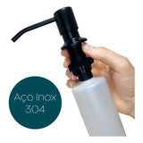 Dosador Dispenser Detergente Preto Fosco Embutir Inox 500ml
