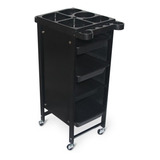 Mueble Para Estetica Gran Shopping Salón De Belleza Carrito Ruedas Color Negro