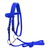 . Rienda De Caballo Con Halter Control Azul M .