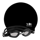 Set Natacion Joven Gorra Y Goggle Negro - Escualo