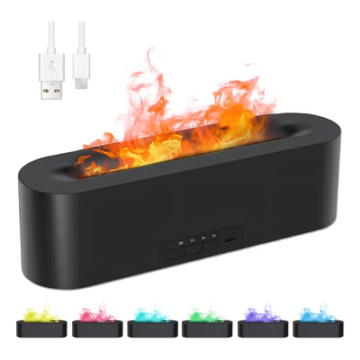 Humidificador Difusor De Aceite Esencial Con Diseño De Llama Electrico Aromaterapia ICHIDO color Negro | MercadoLibre