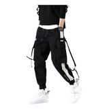 Bolsillos Hombre Jogger Hip Hop Cargo Pantalones R