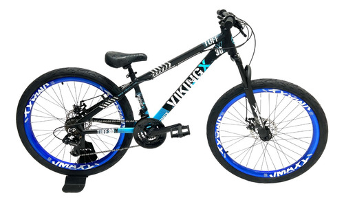Bicicleta Vikingx Aro 26 21v Freio A Disco Preto Azul Mtb