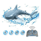 Controle Remoto 2.4g Simulação De Jato De Água Tubarão Cor Azul Personagem Tubarão