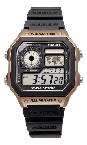Reloj Casio Hombre Modelo Ae-1200wh-5av Dorado