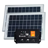 Oferta Pack X 2 Panel Solar 10w + Regulador Solar - Enertik