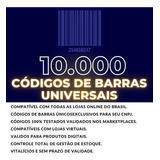 10 Mil Códigos De Barras Universal Lojas Fisicas Ilimitado