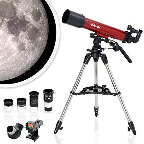 Telescopio Refractor Alt-az De Amscope Con Montura Azimutal