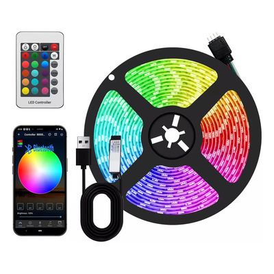 Tira Led Rgb Multicolor Audioritmica App Bt Usb 5m Pc Gamer | Meses sin interés