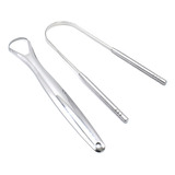 Raspador De Língua Em Aço Inox Para Higiene Bucal Kit 2 Pcs