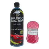 Shampoo Auto 1 Litro - Cera Y Espuma Auto Drive + Esponja 