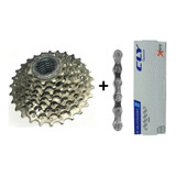 Cassete K7 Shimano 8v 11/28 Hg50 Freehub + Corrente Cly 8v